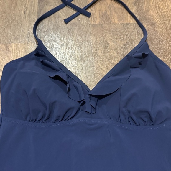 Land’s End Navy Blue Ruffle Tankini and Swim Skirt Size 6 - Picture 5 of 12